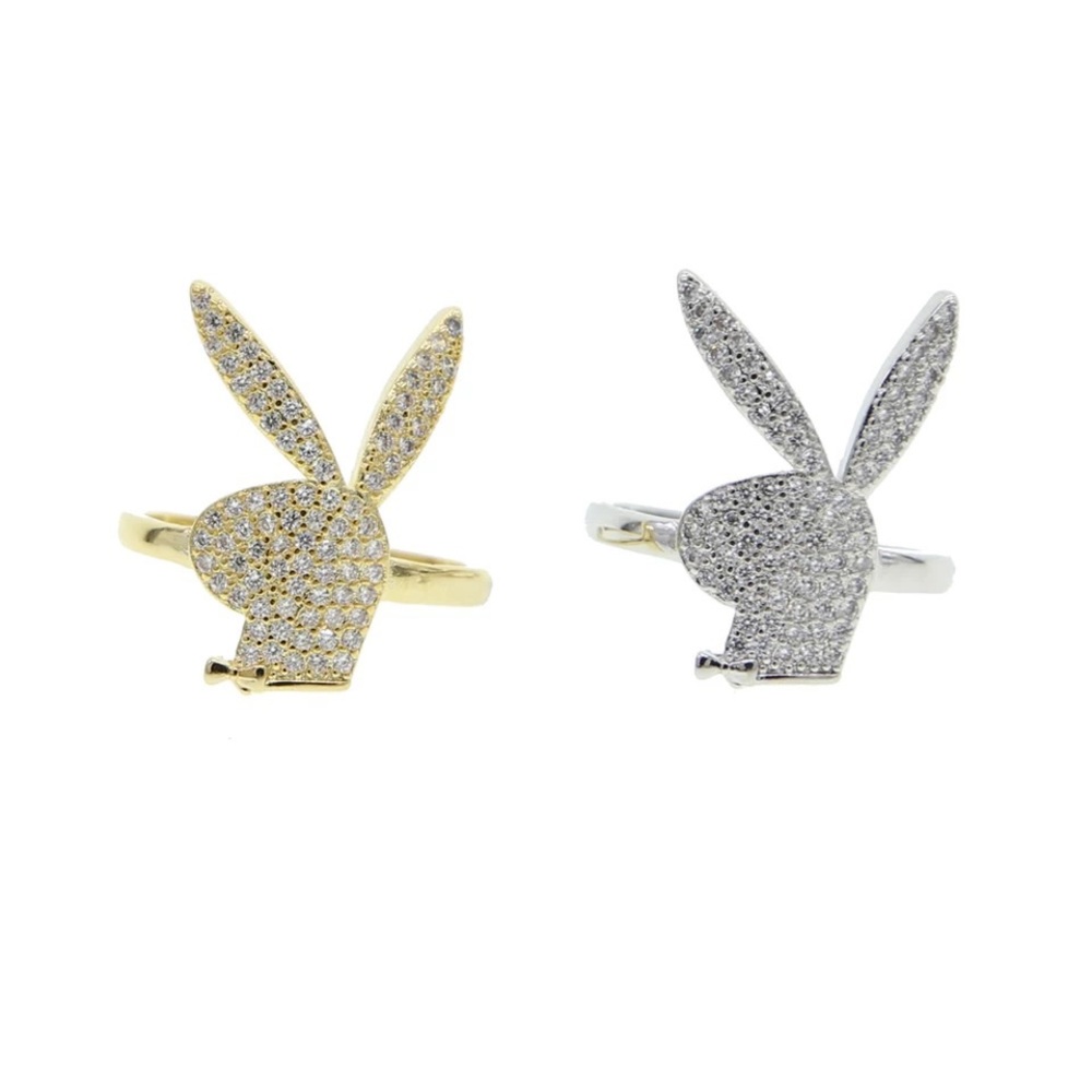 Silver Playboy Bunny Ring